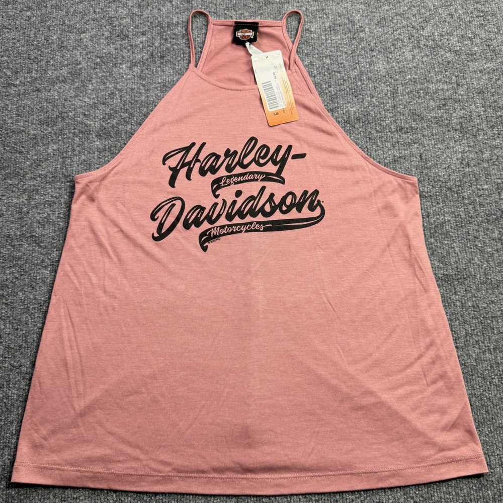 Harley Davidson Tank Top Womens S Pink High Neck State College PA Biker